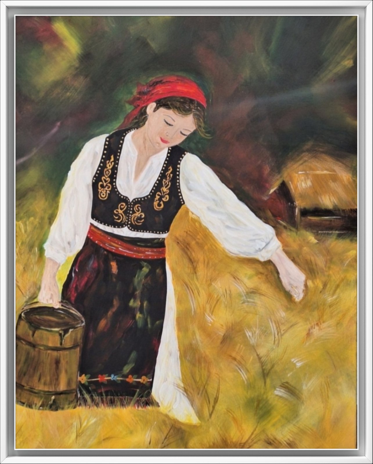 Umetnička slika Šumadinka 2 moderno slikarstvo, ulje na platnu.